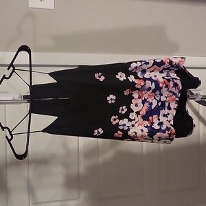 Express outlet black and pink floral tank M